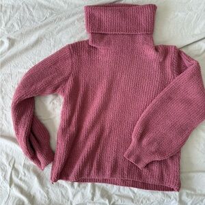 Cozy Pink Turtleneck Sweater